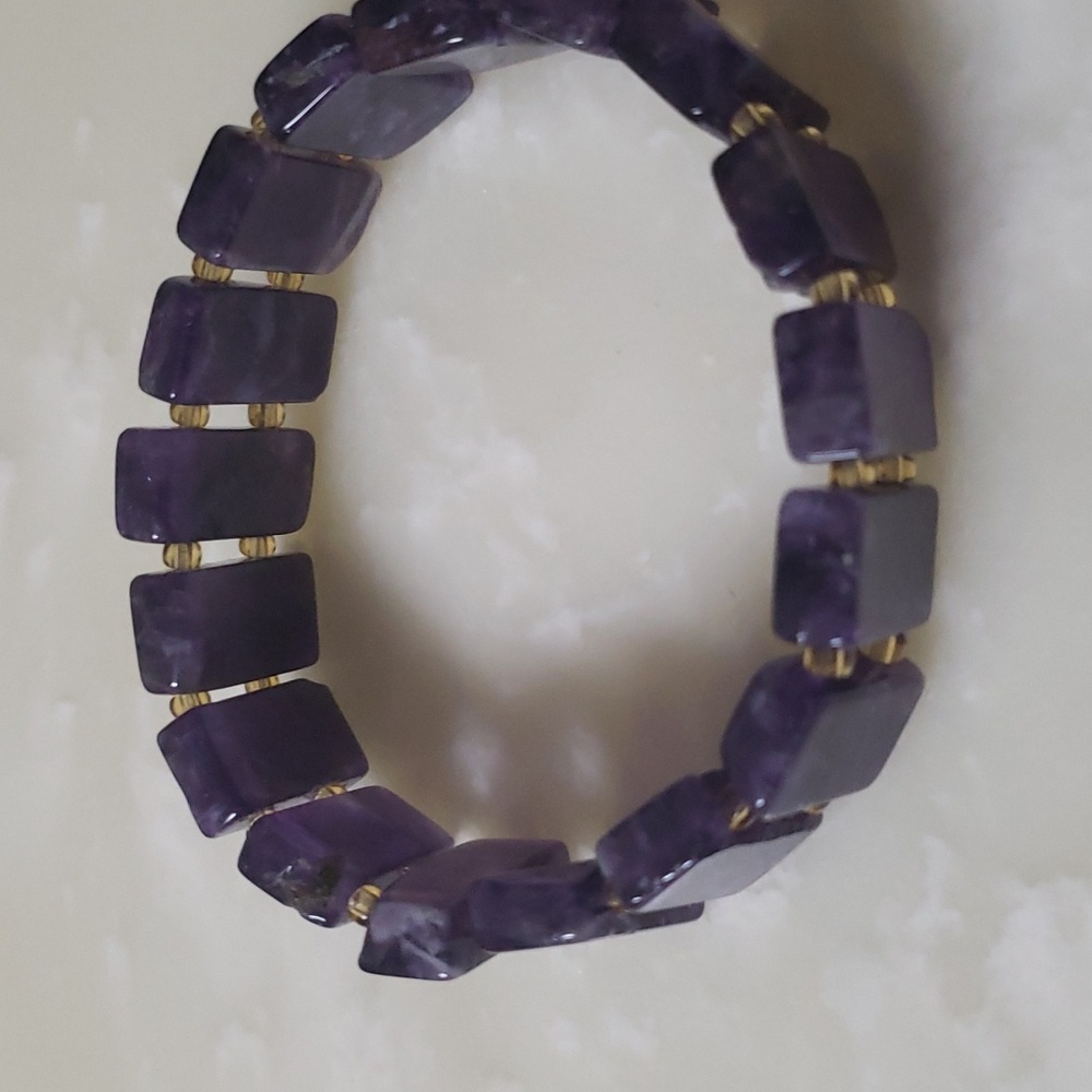 Purple Amethyst 16*5mm crystal bracelet